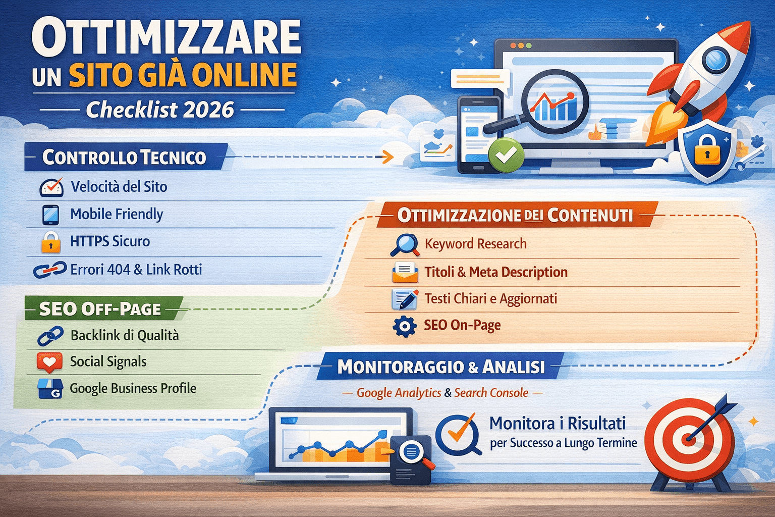 Come ottimizzare un sito già online: checklist completa per il 2026