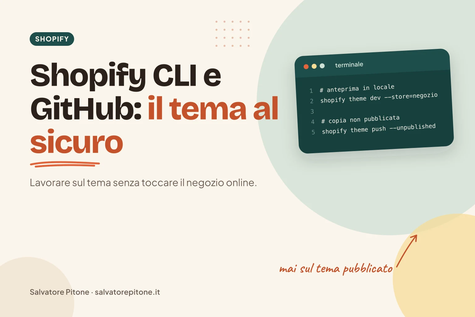 Copertina: Shopify CLI e GitHub per lavorare sul tema senza toccare il negozio online